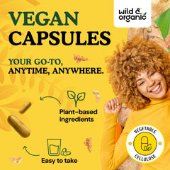 Turmeric and ginger capsules with black pepper ingredients