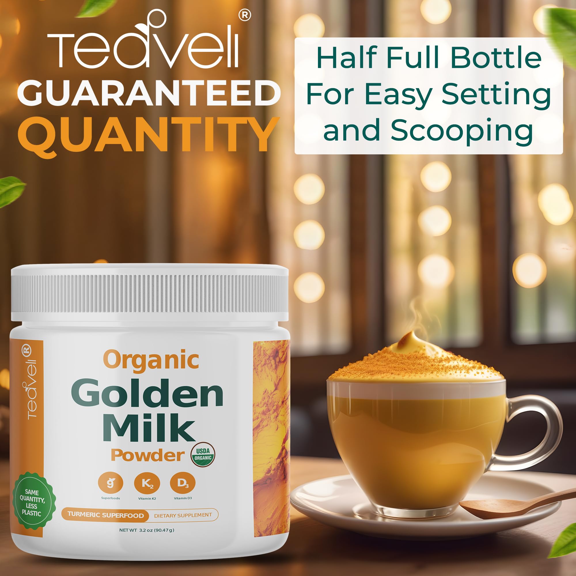 Ingredients: turmeric, ginger, curcumin, cinnamon