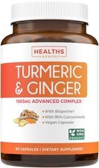 Turmeric and Ginger joint support supplement bottle – 90 capsules