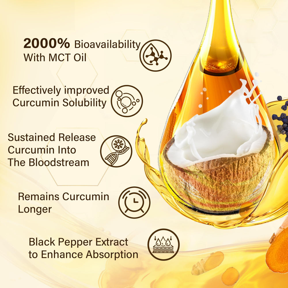 MCT oil droplets with black pepper extract close-up