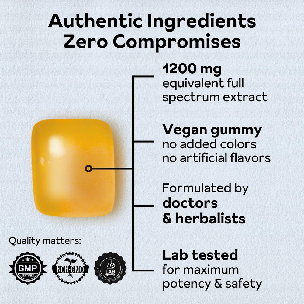 Close-up of a Mandarin Orange turmeric gummy