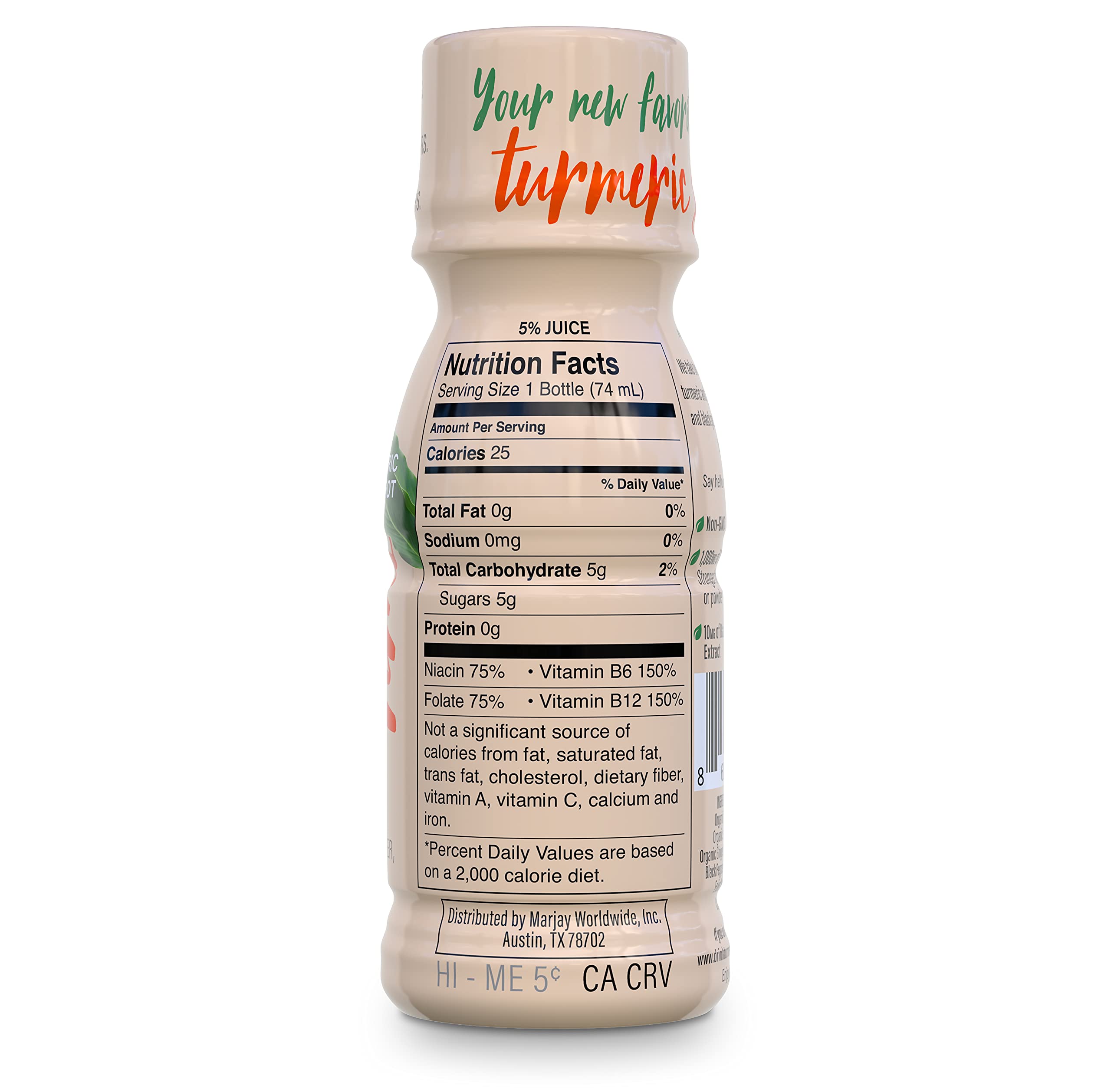 Turmeric Time Turmeric Shots with organic honey for natural sweetness and smooth texture.