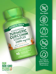 Turmeric Curcumin capsule bottle front view