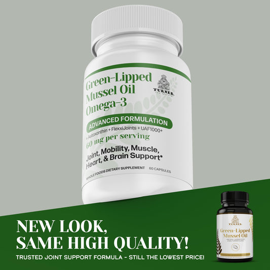 TURNER GLMO bottle label showing 120 softgels