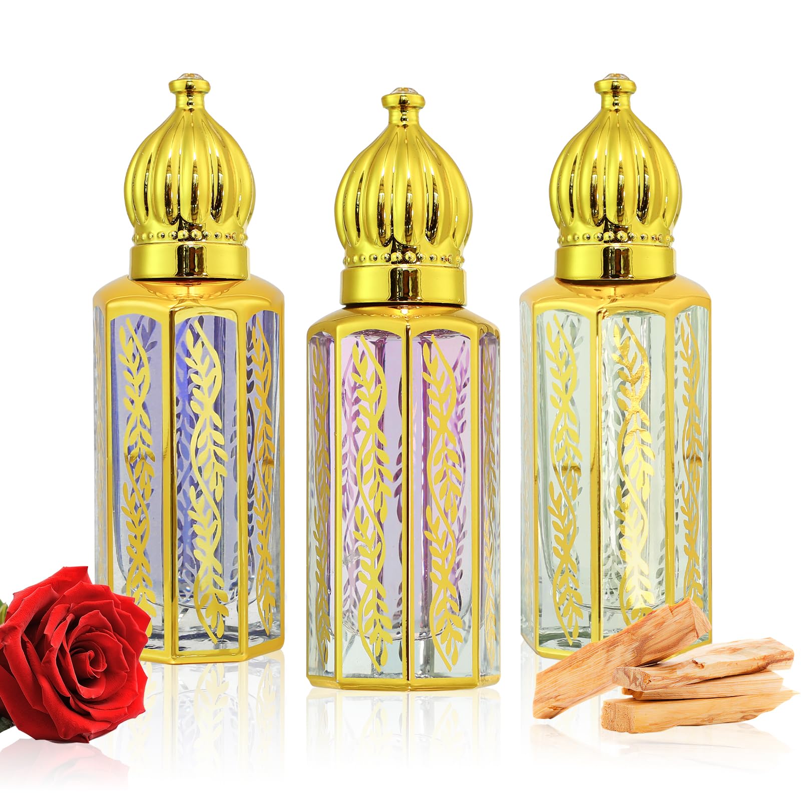 Tuteshow Arabic perfume oil rose roll-on showing rose scent for daytime wear