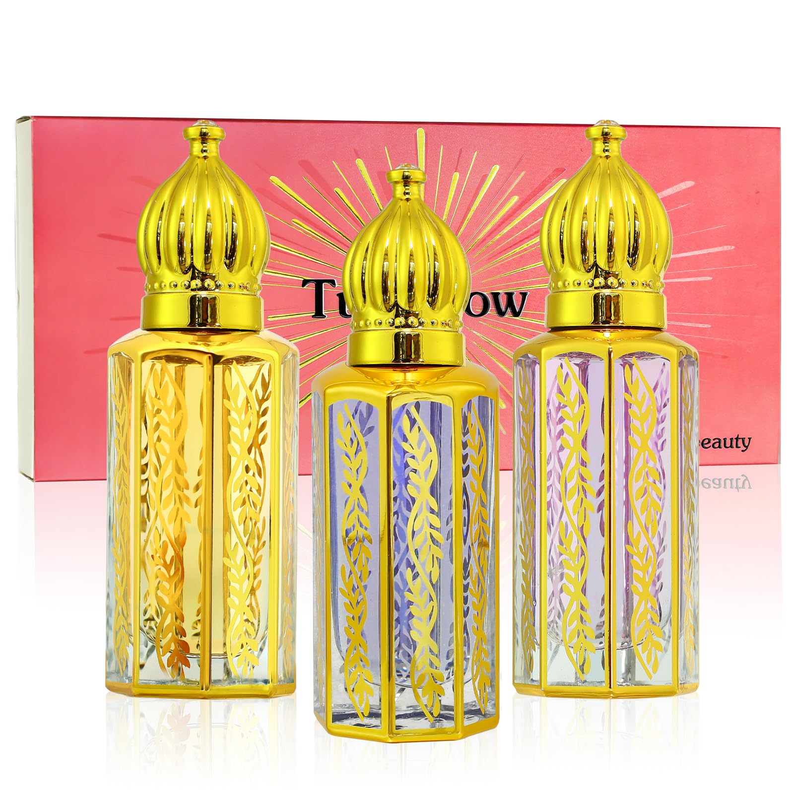 Tuteshow Arabic perfume rose pink bottle for vibrant evening wear and elegance
