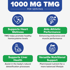Bottle with Tuthi TMG label showcasing vegan, gluten-free, non-GMO