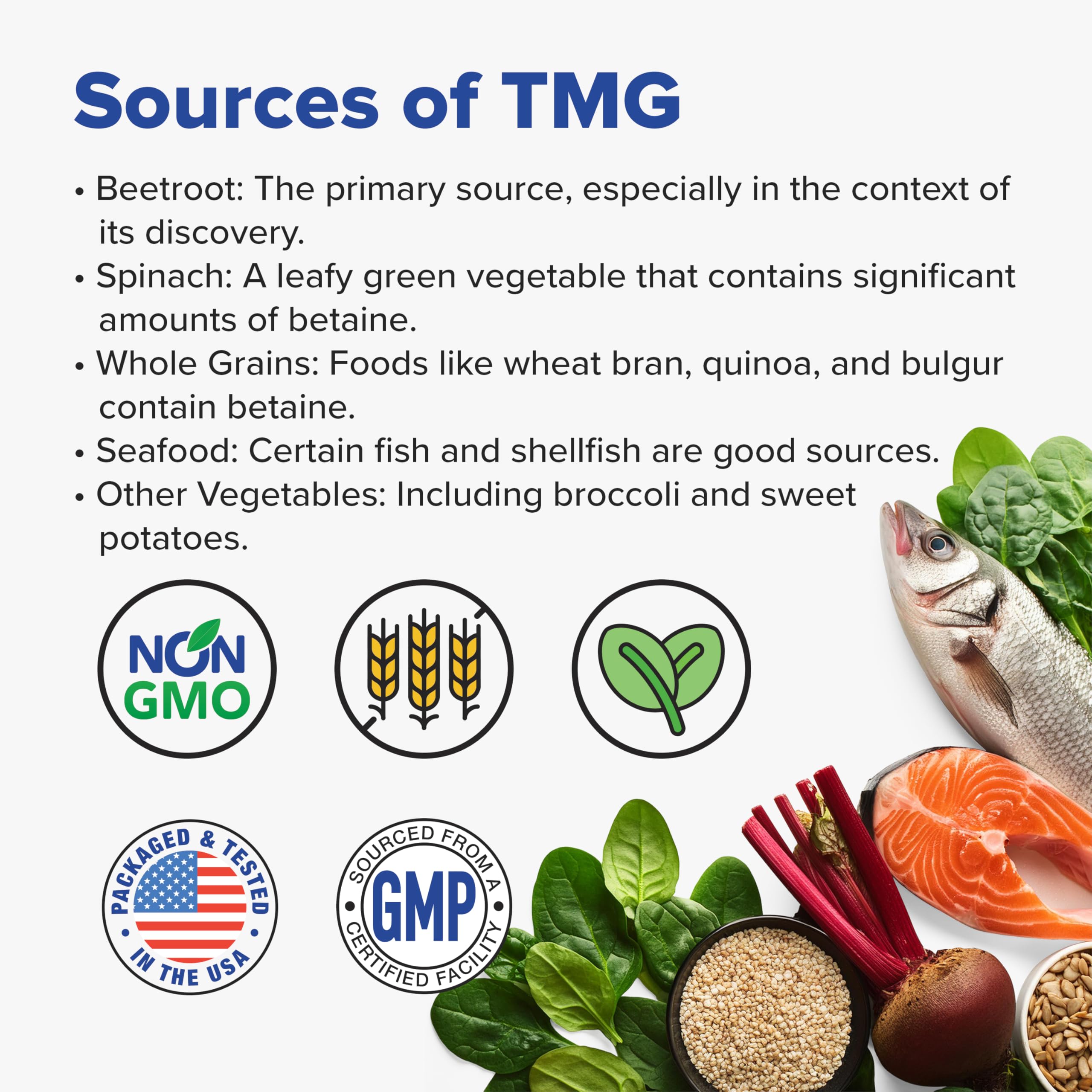 Close-up of Tuthi TMG Supplement tablets