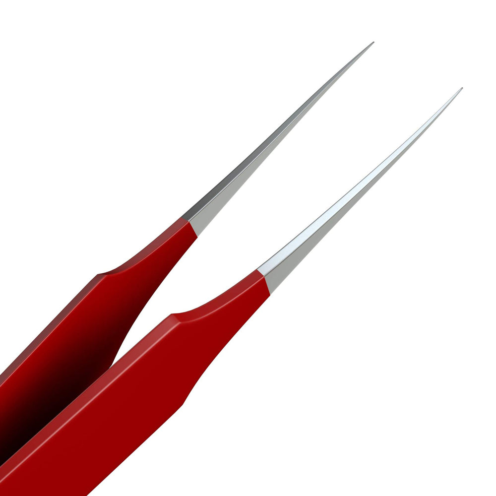 Tweezees ultra-sharp tweezers in surgical-grade steel close-up.