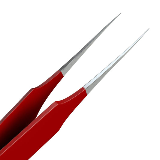 Tweezees ultra-sharp tweezers in surgical-grade steel close-up.