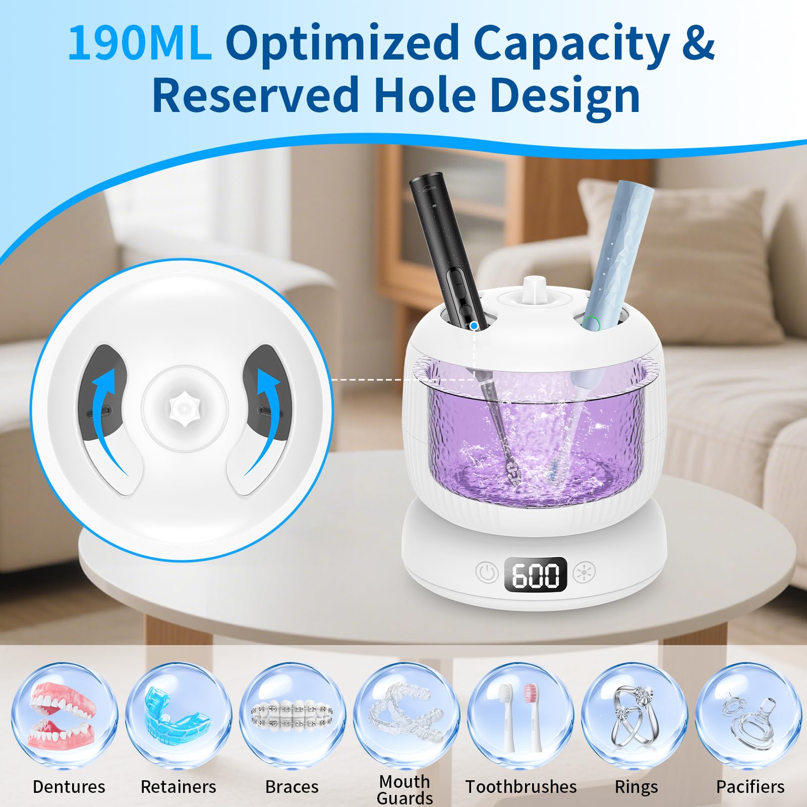 Tweezers and cleaning basket included