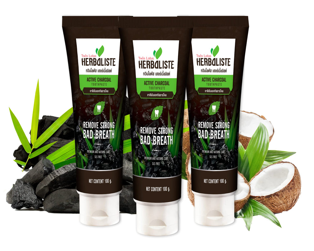 Twin Lotus Activated Charcoal Toothpaste tube front