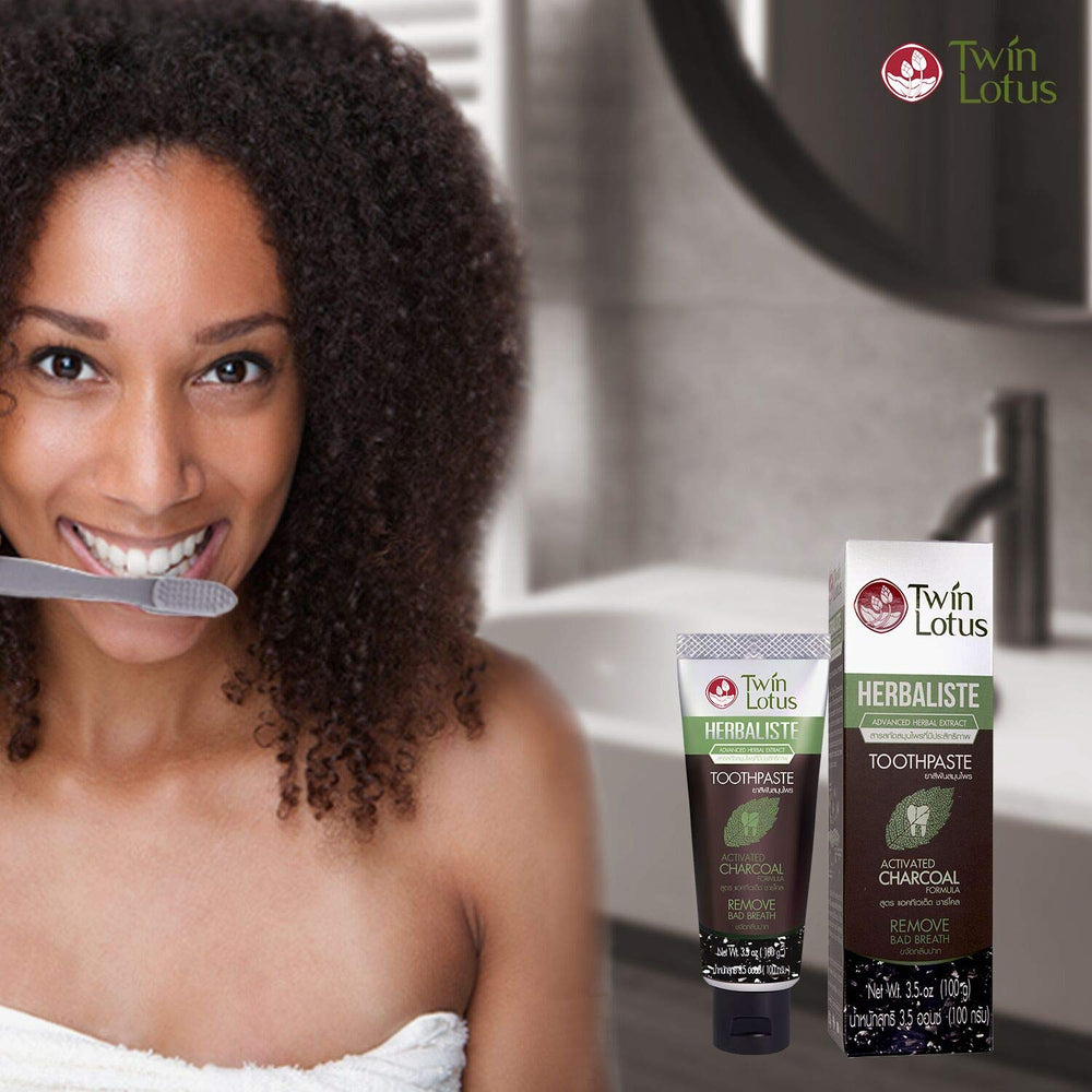 Close-up of charcoal toothpaste texture and enamel protection
