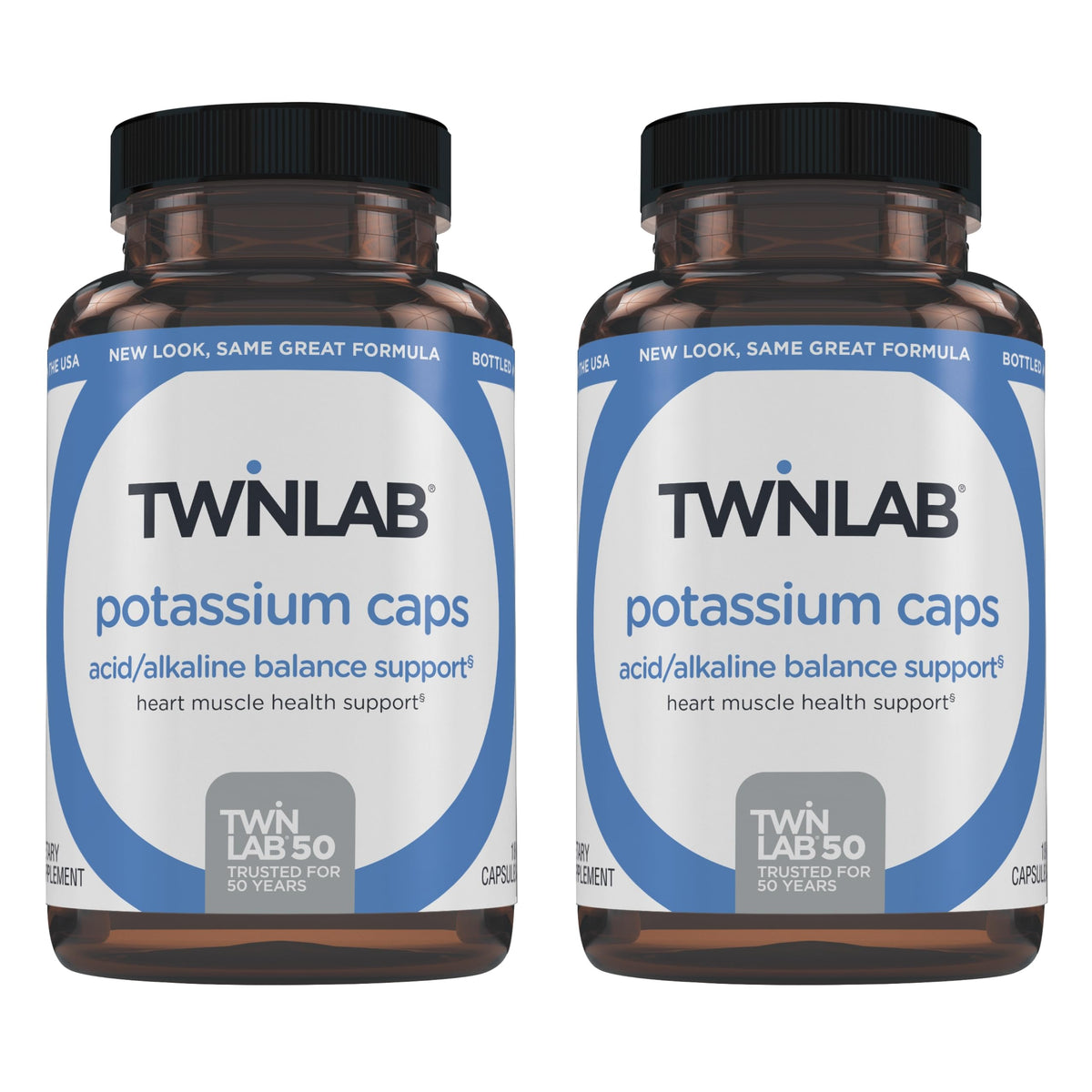 Twinlab Potassium Caps bottle front label