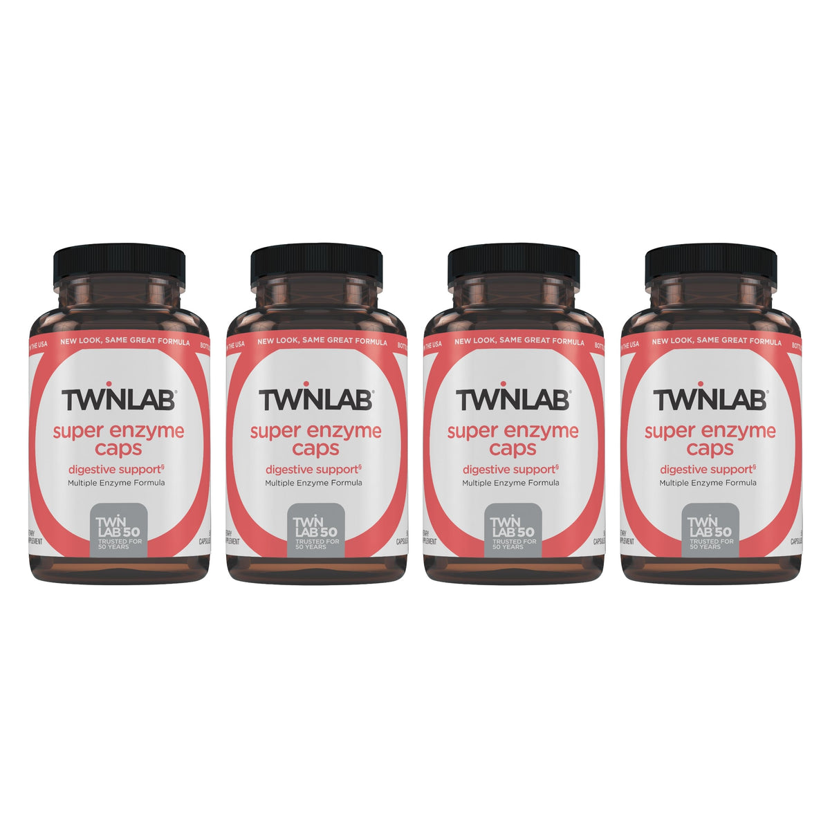 Twinlab Super Enzyme Caps bottle with label