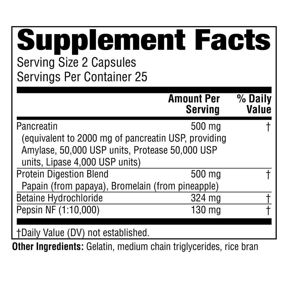Digestive enzyme capsules supporting digestion