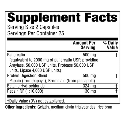Digestive enzyme capsules supporting digestion