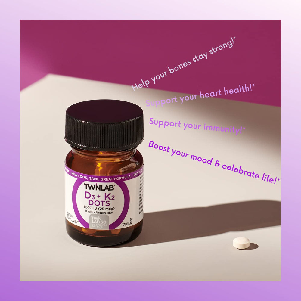 Twinlab Vit D3 1000 IU & K2 Dots 3-pack packaging