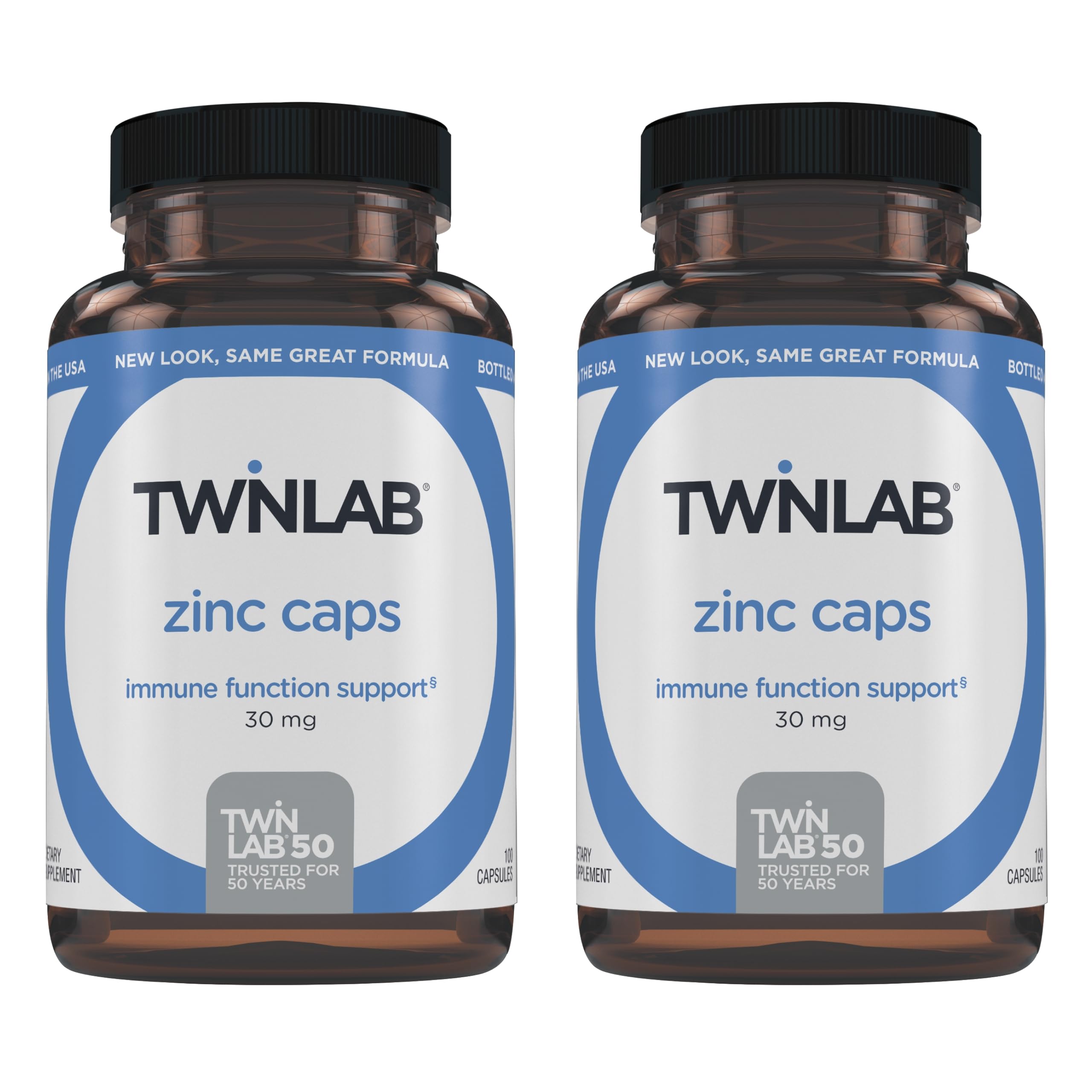 Twinlab Zinc Caps bottle front - Immune Support