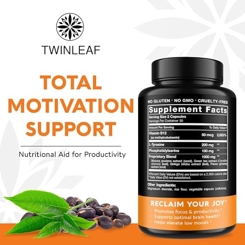 Close-up of L-Tyrosine and Mucuna Pruriens ingredients