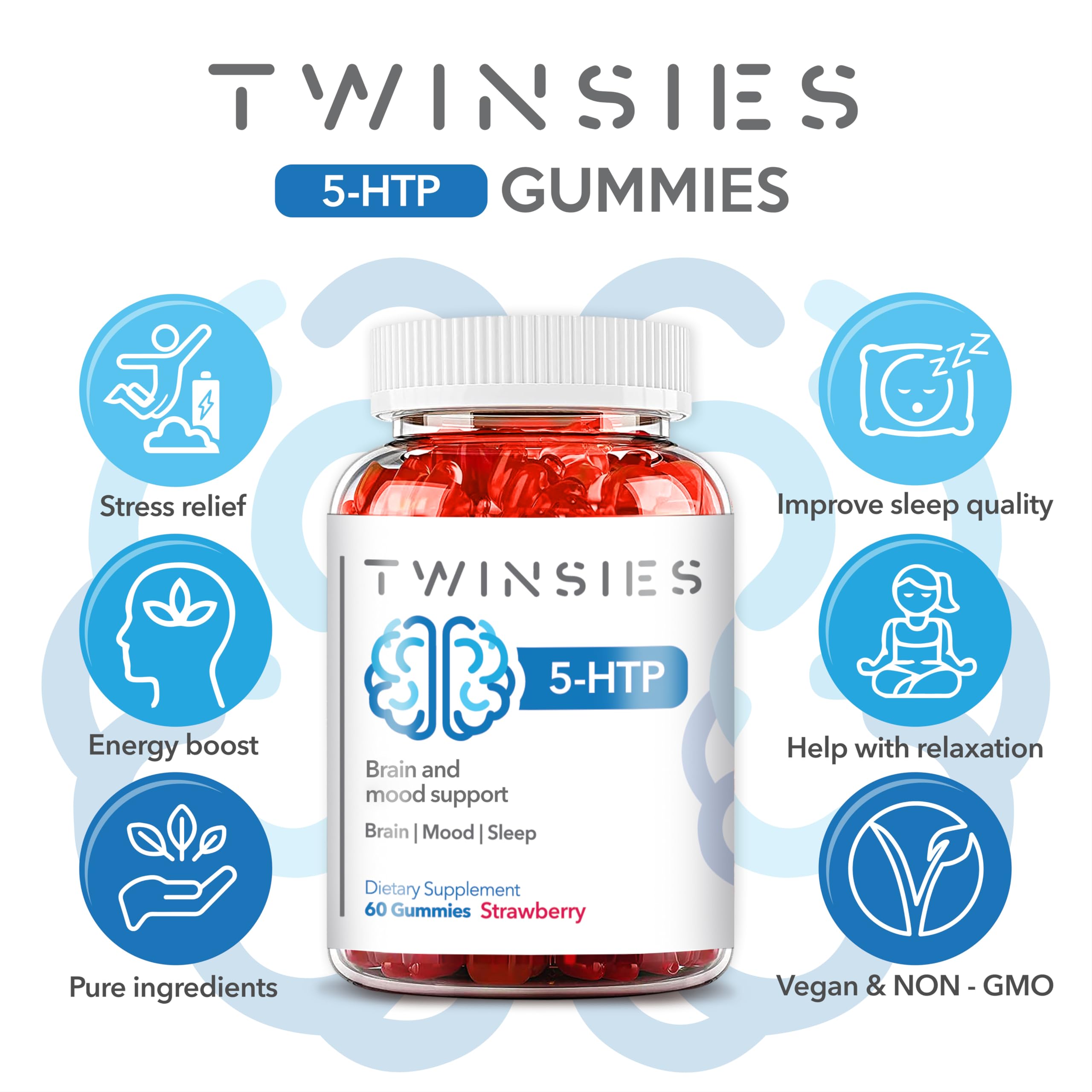 Close-up of a strawberry-flavored Twinsies gummy