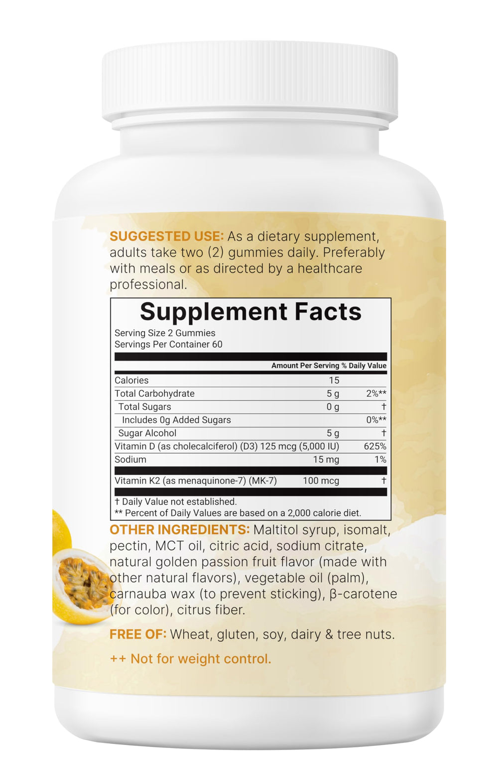 Two-a-day serving graphic for Vitamin D3 K2 Gummies