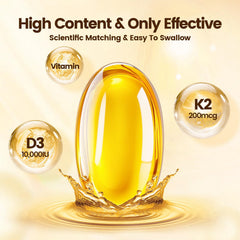 Two-in-one Vitamin D3 and K2 coconut oil softgels