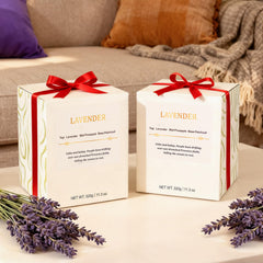Two long-lasting soy wax candles in use