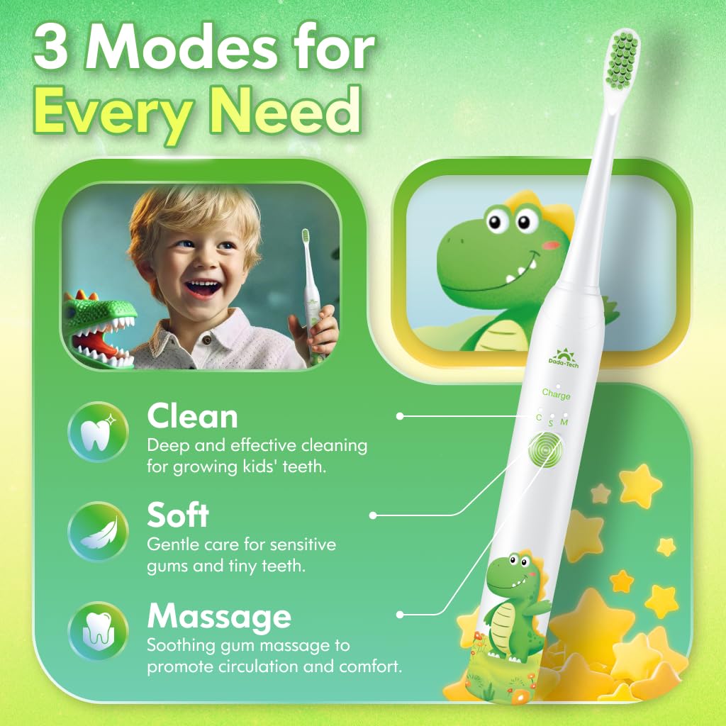 2-minute brushing timer display on kids toothbrush