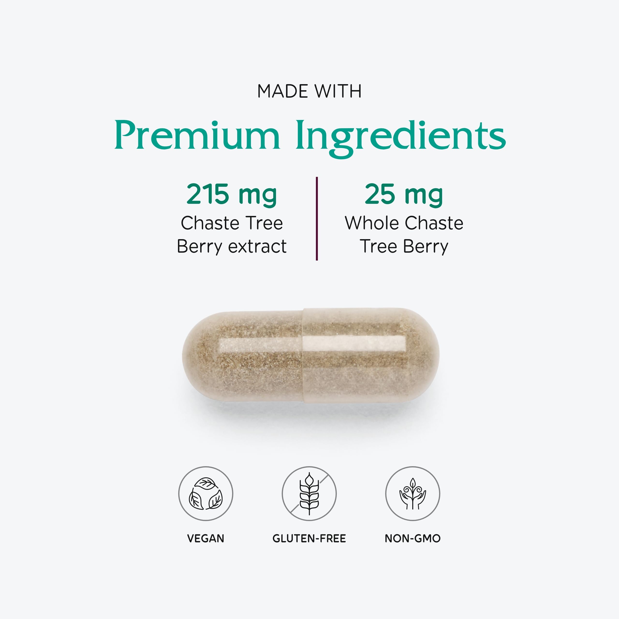 Two-month supply of chaste tree berry capsules (60 capsules)