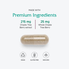 Two-month supply of chaste tree berry capsules (60 capsules)