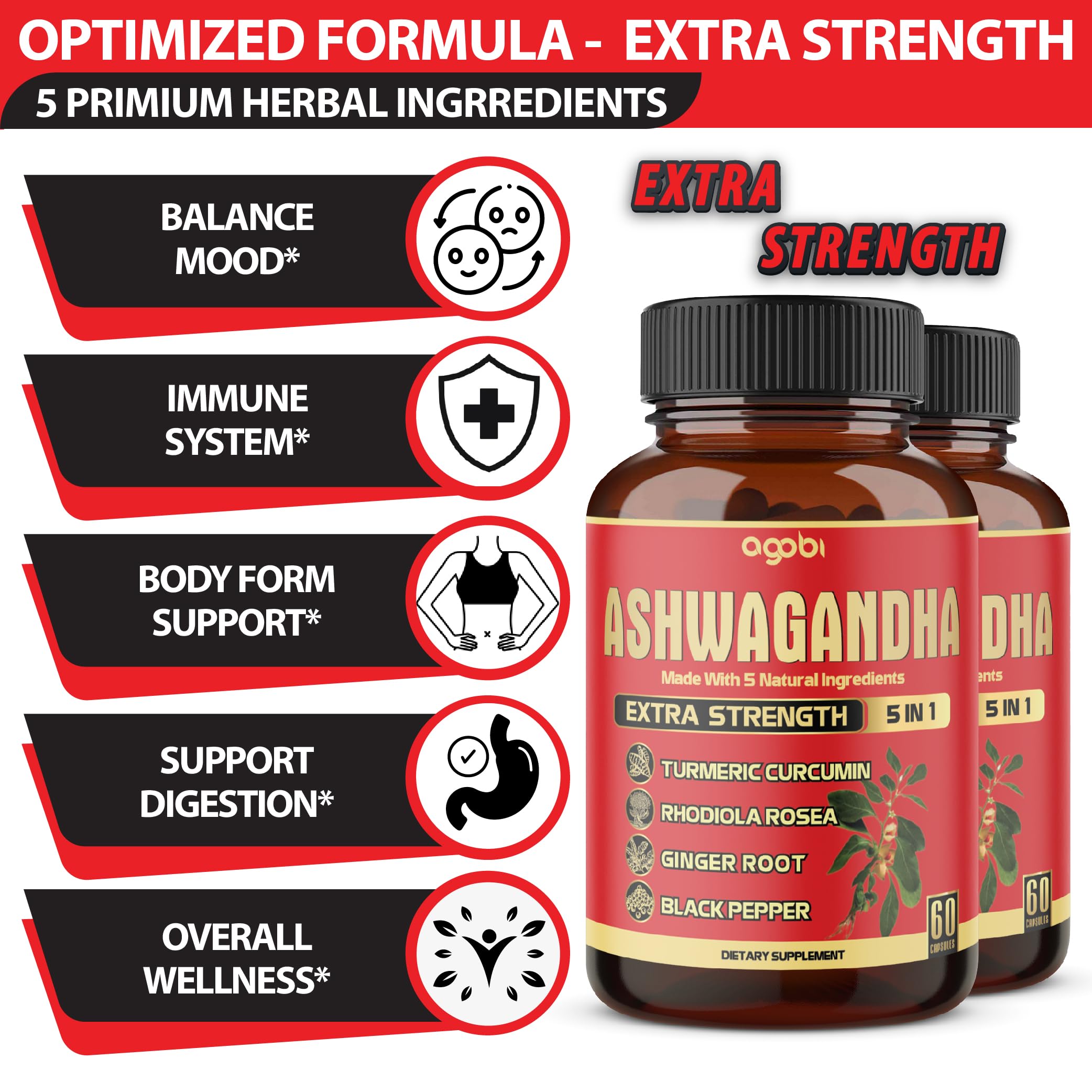 Product features for 2-pack Ashwagandha with 4 month supply