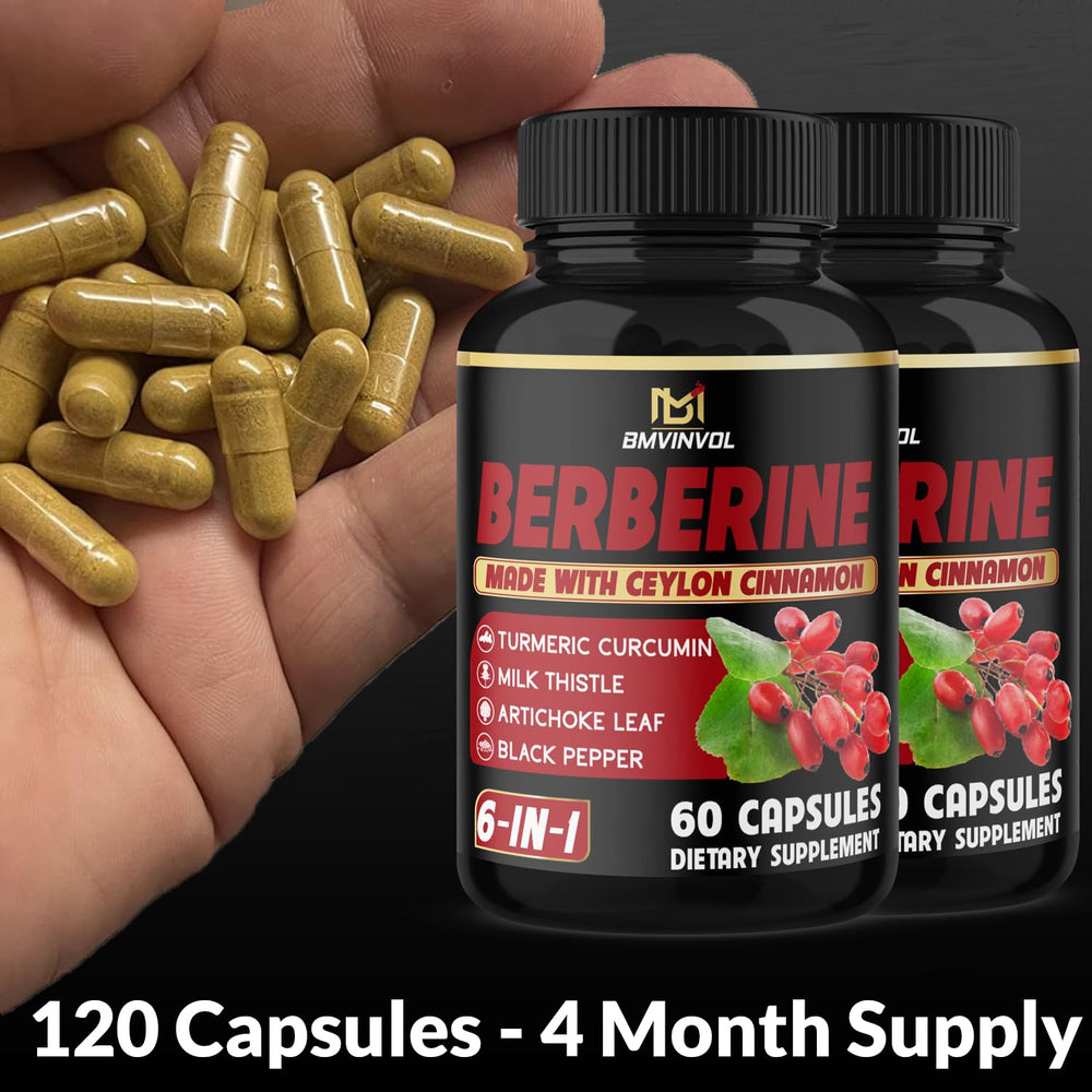 Two Berberine bottles together with 120 capsules for 4 months