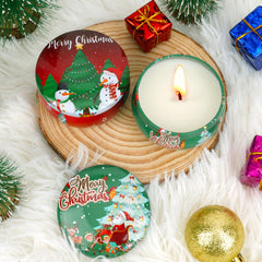 Gift-ready two-pack candles in a festive package