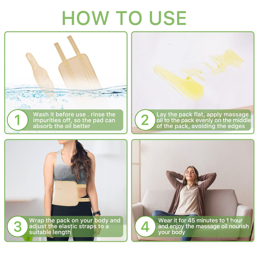 Two Castor Oil Pack Wraps included in the kit