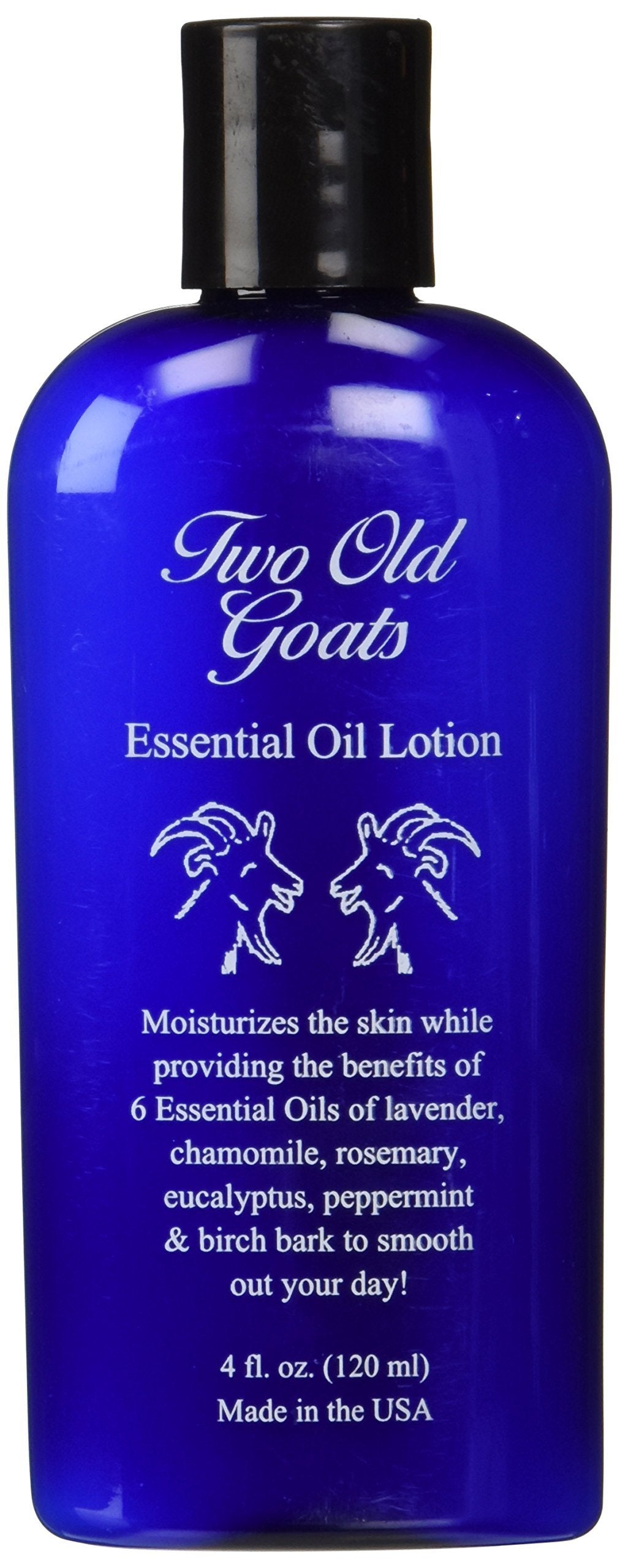 Front view of Two Old Goats Essential Oil Lotion 4oz bottle