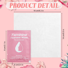 twoworld 200 feminine wipes flushable close-up demonstrates hygienic, portable cleansing.