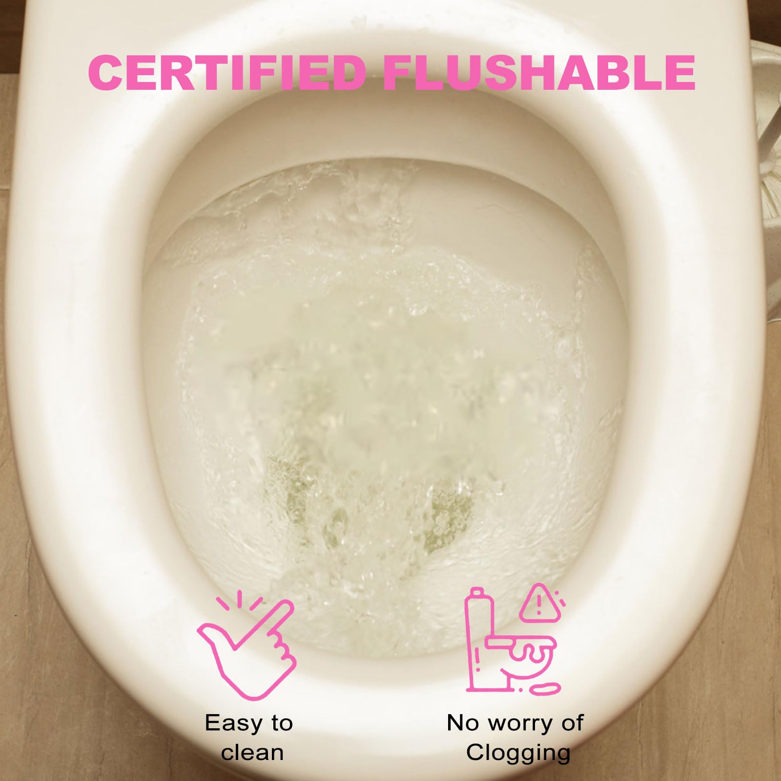 Twoworld flushable biodegradable wipes support easy disposal after use.