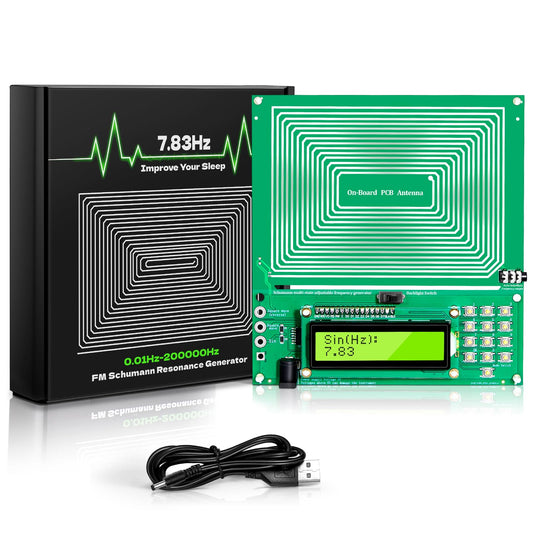 Twxire adjustable Schumann generator front view for precise frequency control at home.
