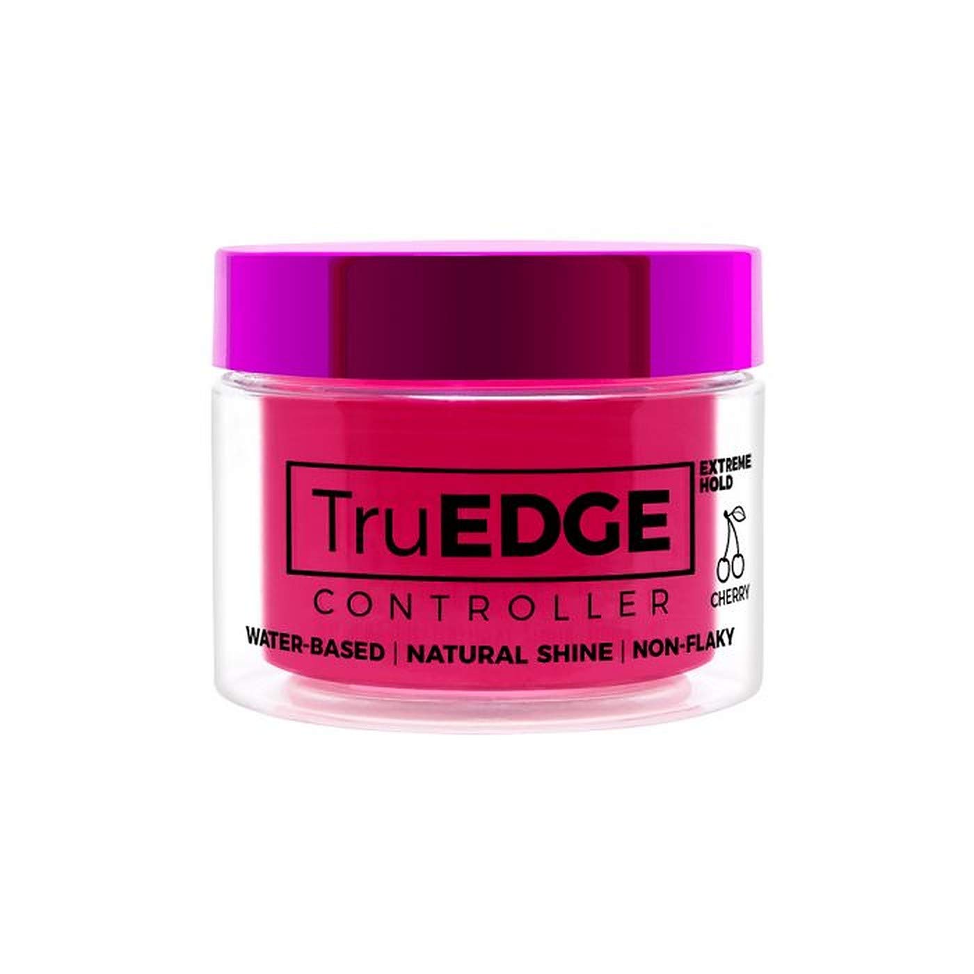 Tyche TruEDGE pomade jar with natural shine and cherry scent.
