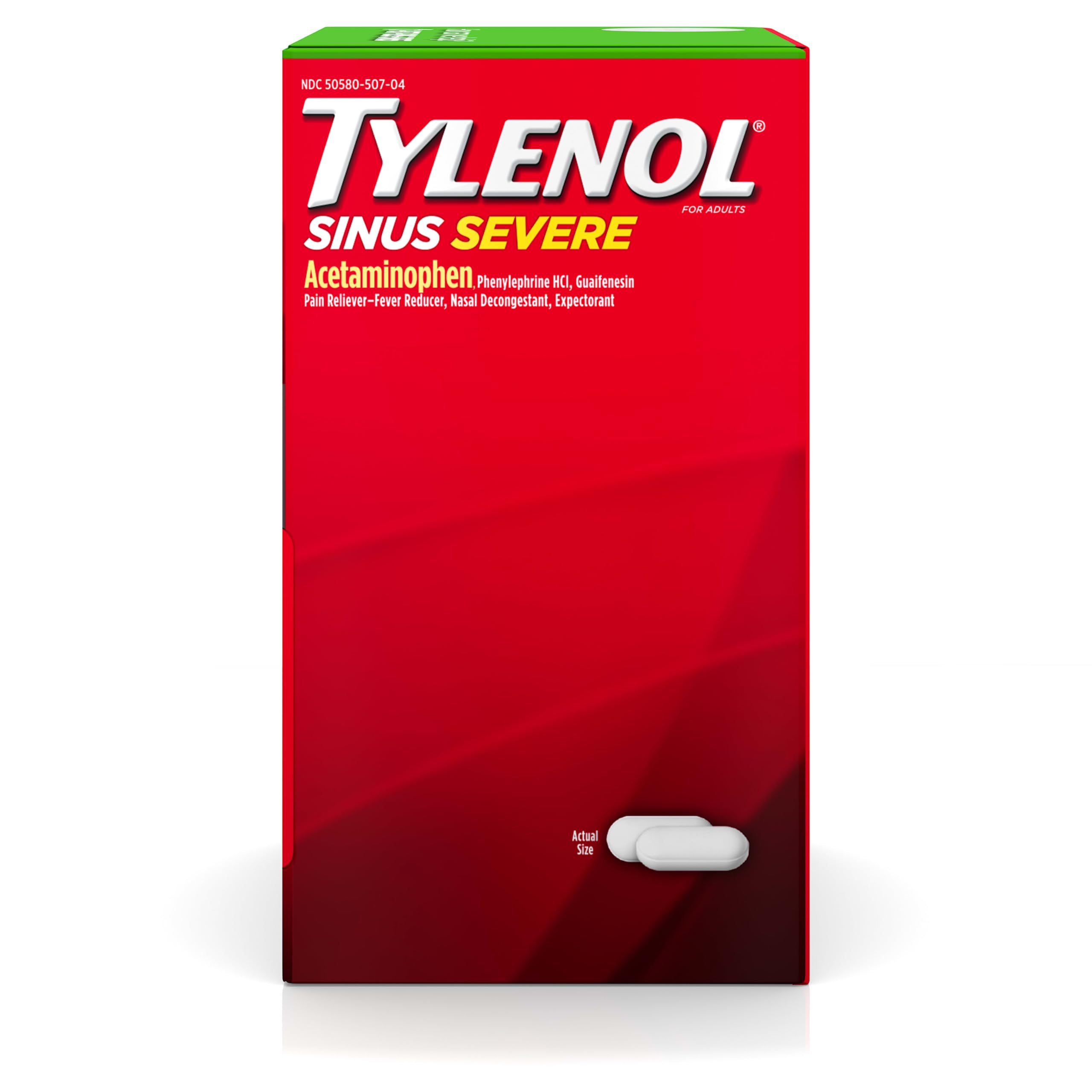 Tylenol Sinus Severe Daytime Caplets dosage chart aiding safe daytime use.