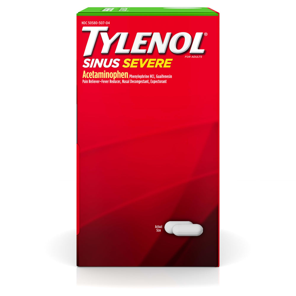 Tylenol Sinus Severe Daytime Caplets dosage chart aiding safe daytime use.
