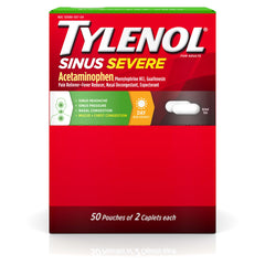 Tylenol Sinus Severe Daytime Caplets pack for travel relief during everyday activities.