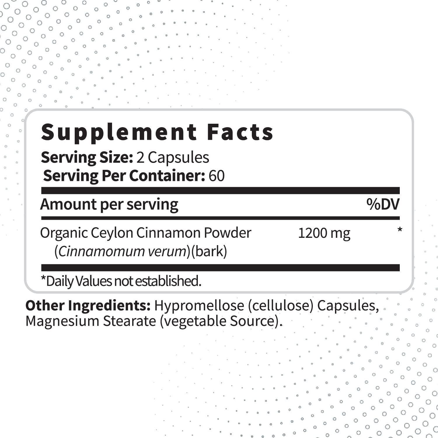 Close-up of Type Zero Cinnamon capsules bottle