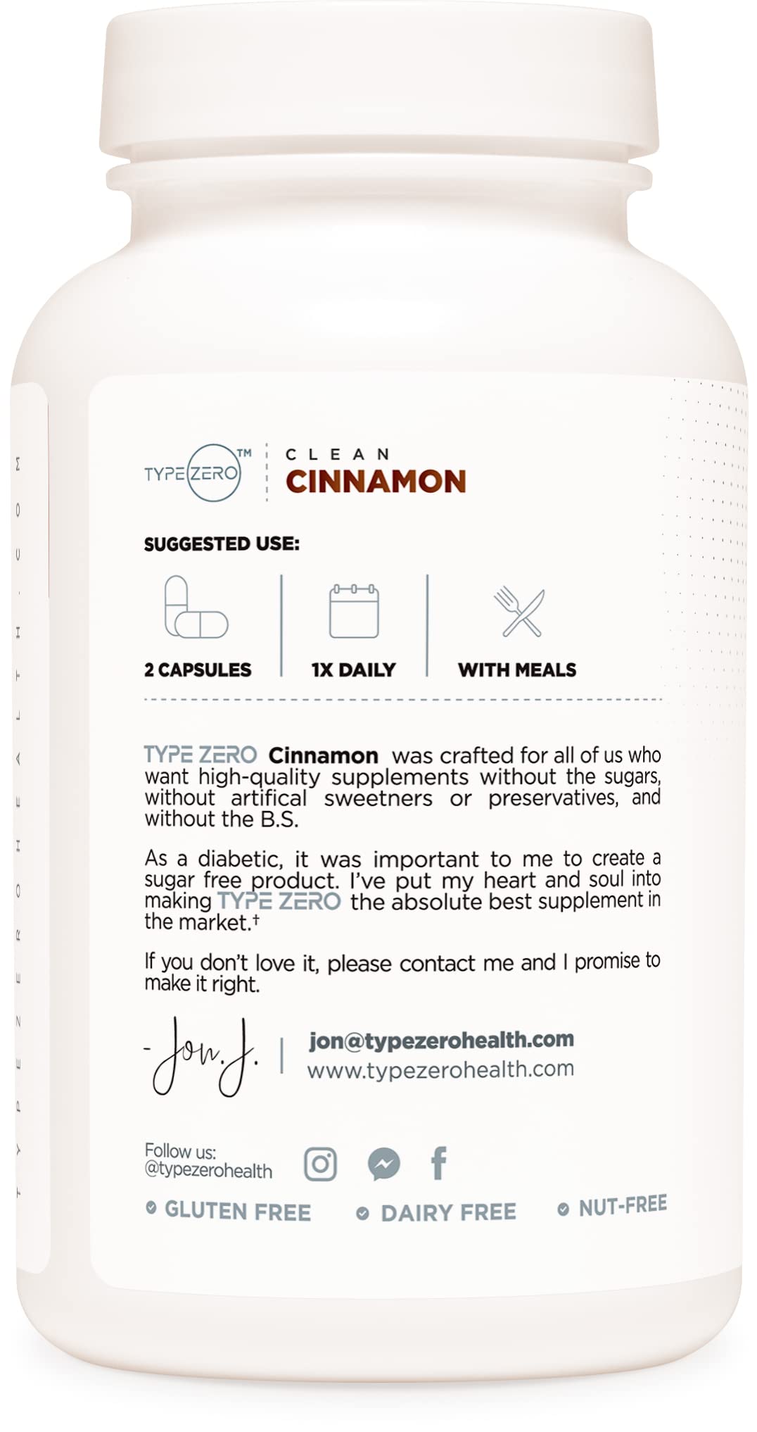 Type Zero Cinnamon packaging design and label illustration