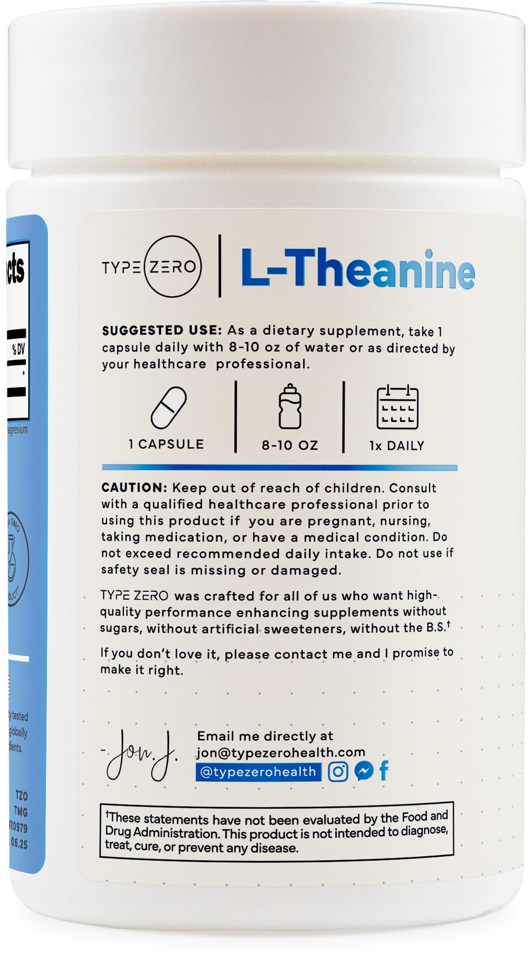 Serving size: Type Zero L-Theanine 200mg capsule