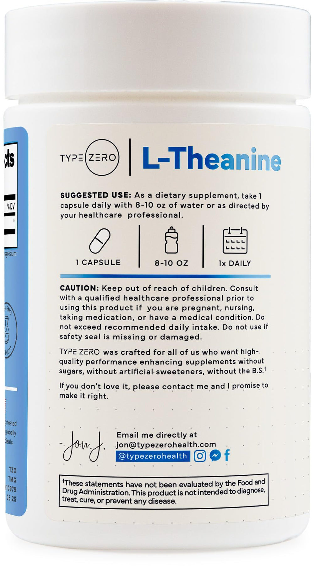 Serving size: Type Zero L-Theanine 200mg capsule