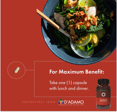 Ingredients list and nutritional information for TypeZyme Blood Type O