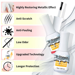 U-Shinein eco-friendly formula label emphasizes safe, cruelty-free use.