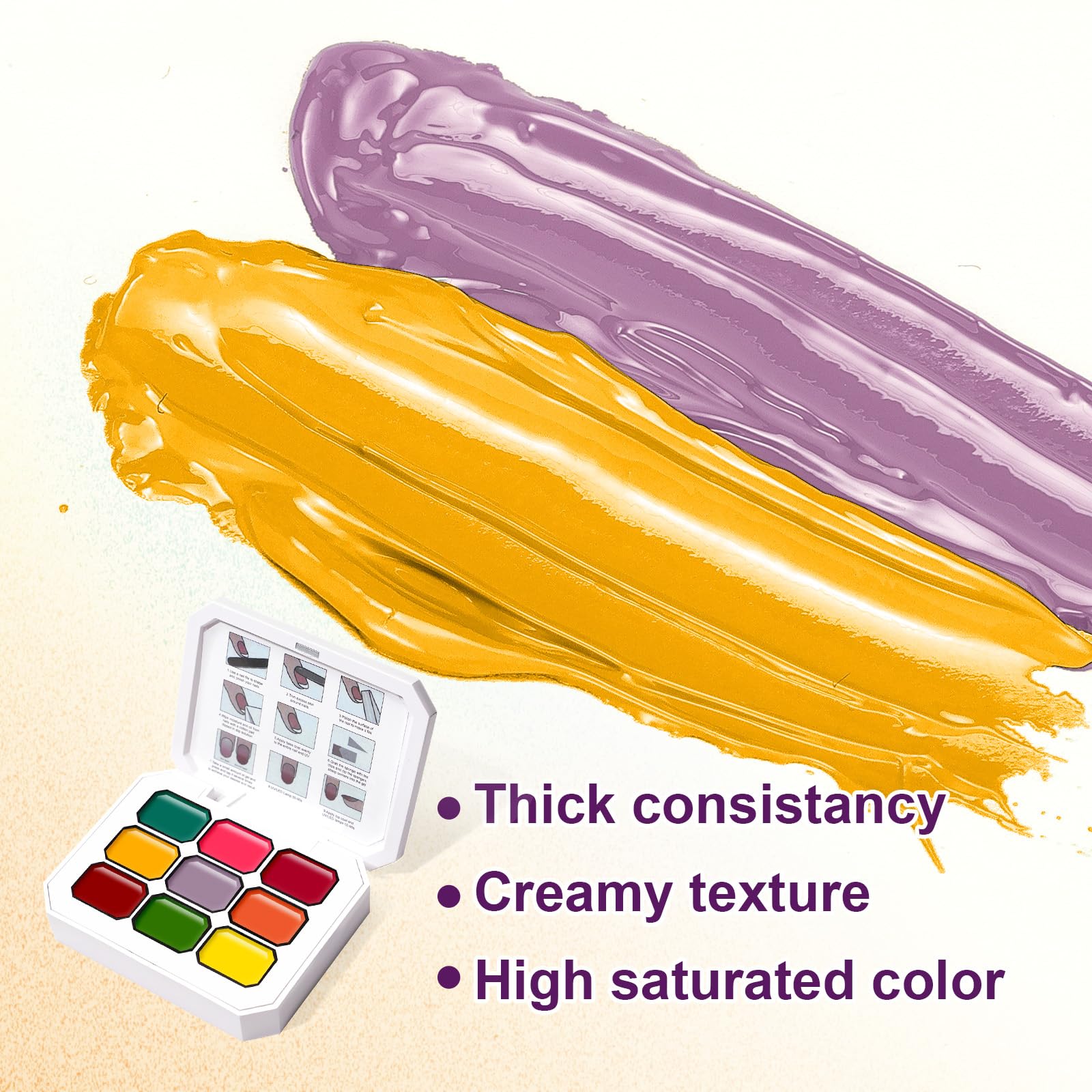 U-Shinein gold and silver colors add metallic nail accents.